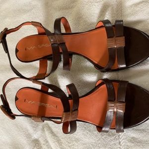 Via Spiga High Heel Sandals (black & brown) 8.5